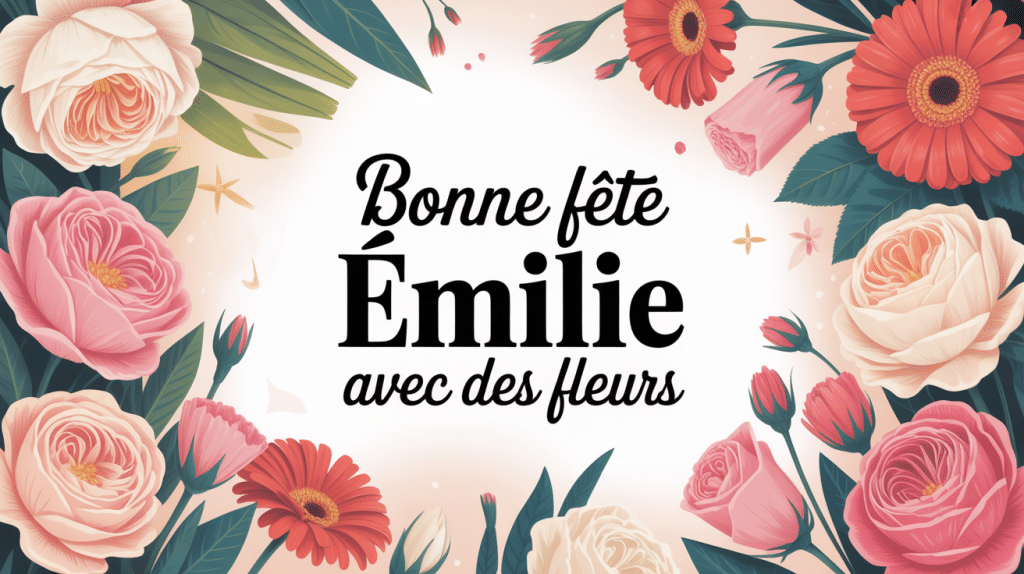 illustration bouquet pastel bonne fete emilie fleurs