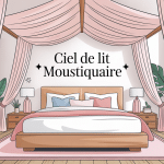 ciel de lit moustiquaire entourant un lit moderne