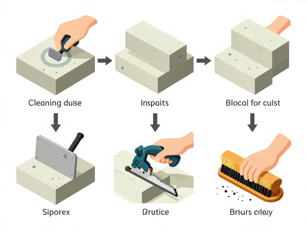 coller du siporex préparation étape