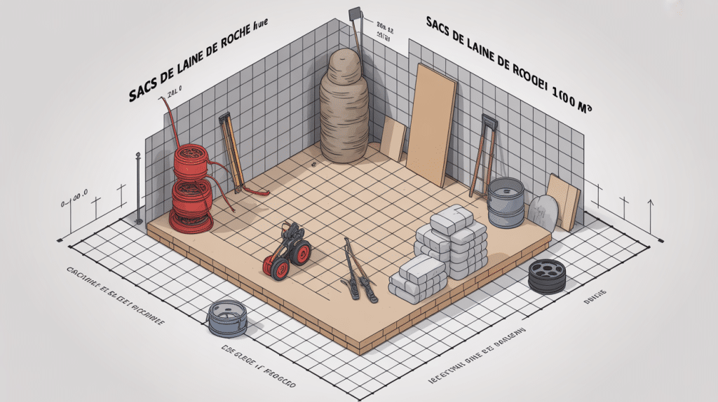 combien de sac de laine de roche pour 100m2 isoler chantier
