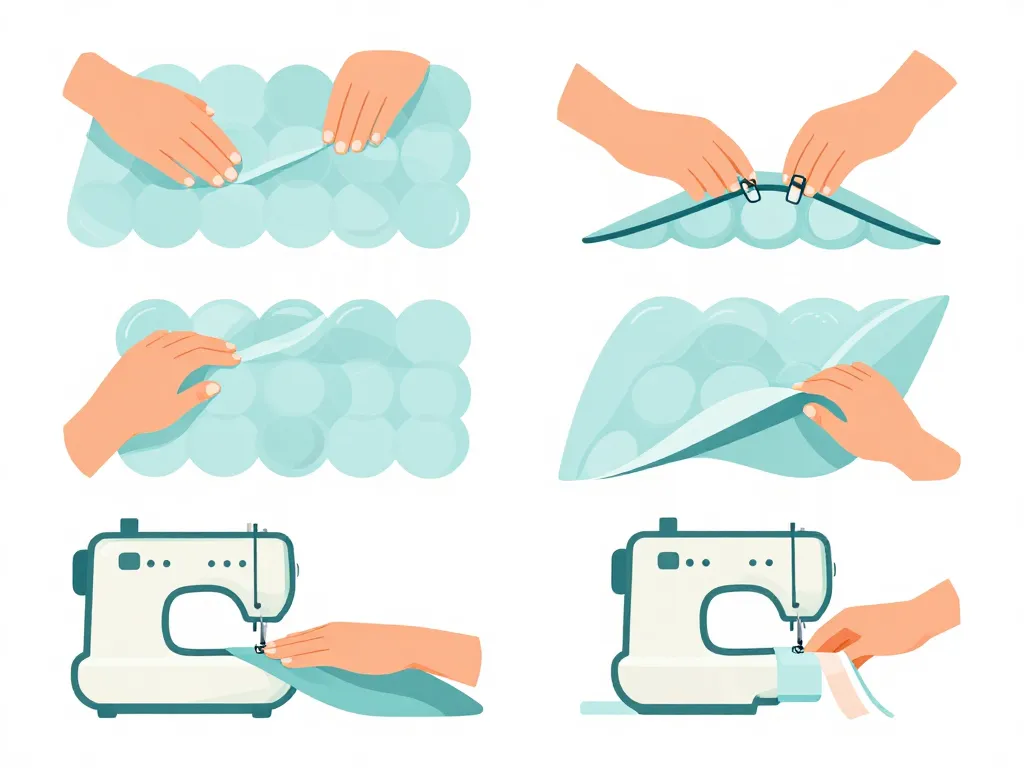 comment coudre une bâche à bulle étapes du processus couture