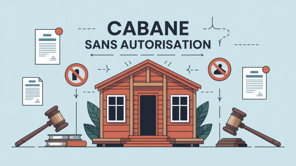 Illustration construction sauvage qui paye les cabanes dossier administratif