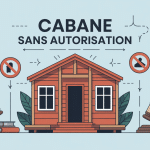 Illustration construction sauvage qui paye les cabanes dossier administratif