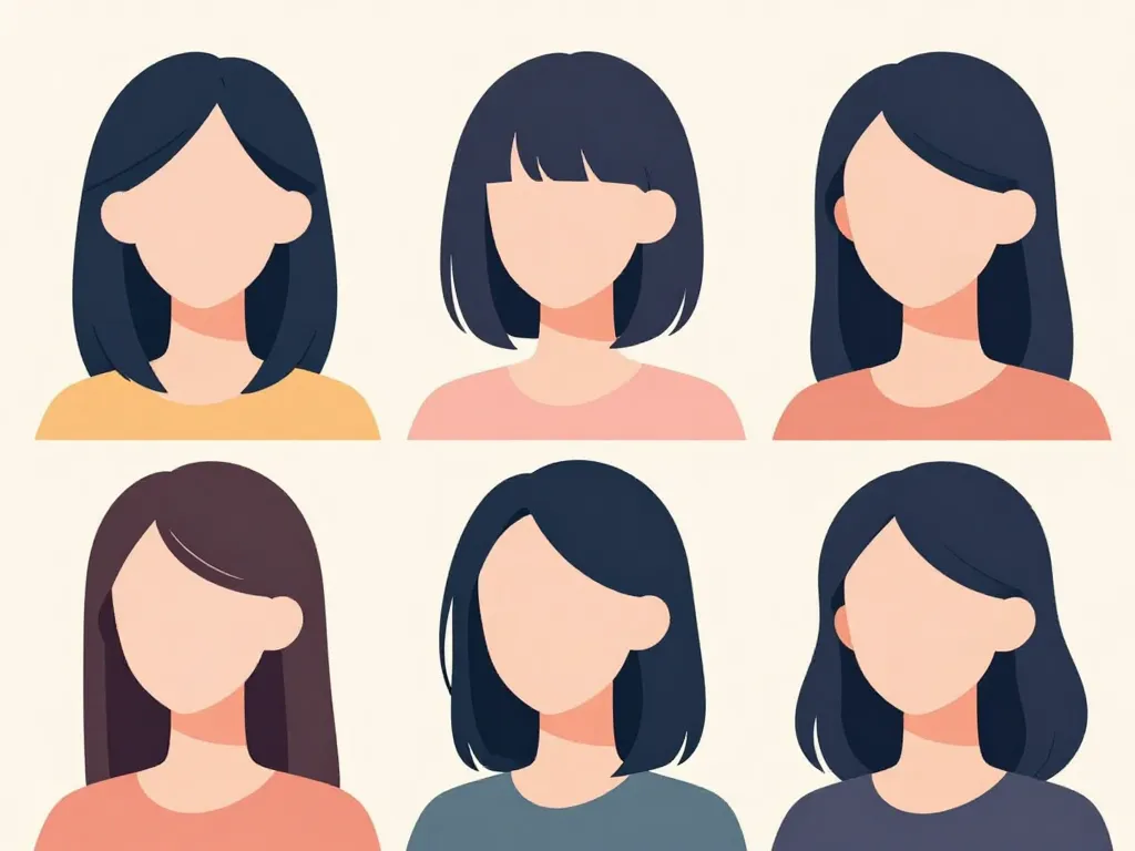 silhouettes demi stil visage types cheveux