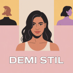 illustration demi stil cheveux mi-longs élégants