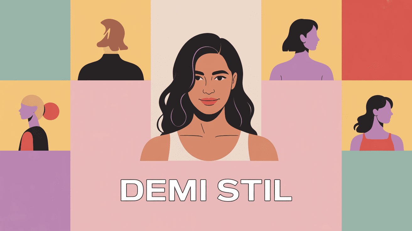 illustration demi stil cheveux mi-longs élégants