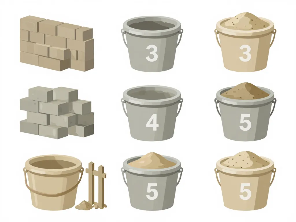 Schéma dosage mortier en seau différents usages
