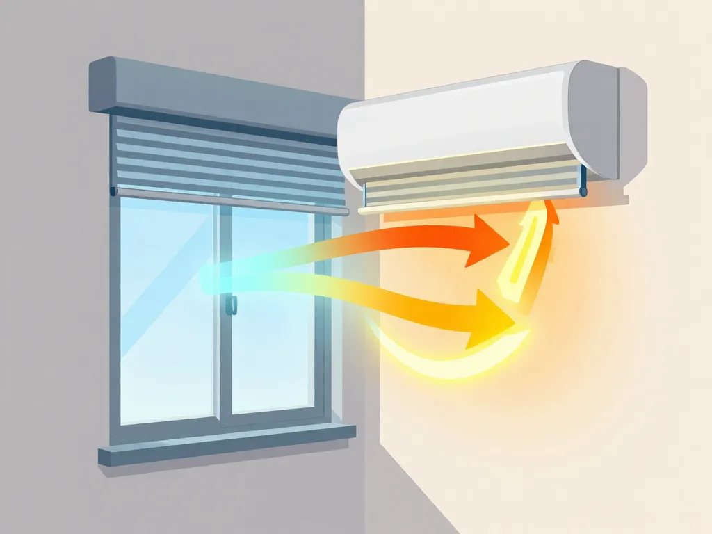 schéma isolant pour coffre volet roulant transfert chaleur bruit