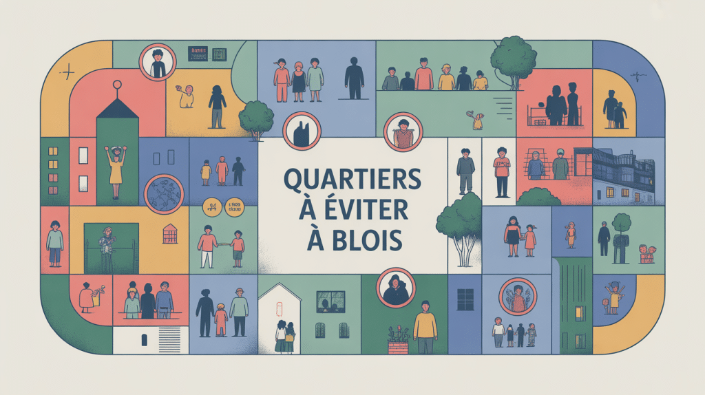 Illustration plan ville quartiers à éviter à Blois