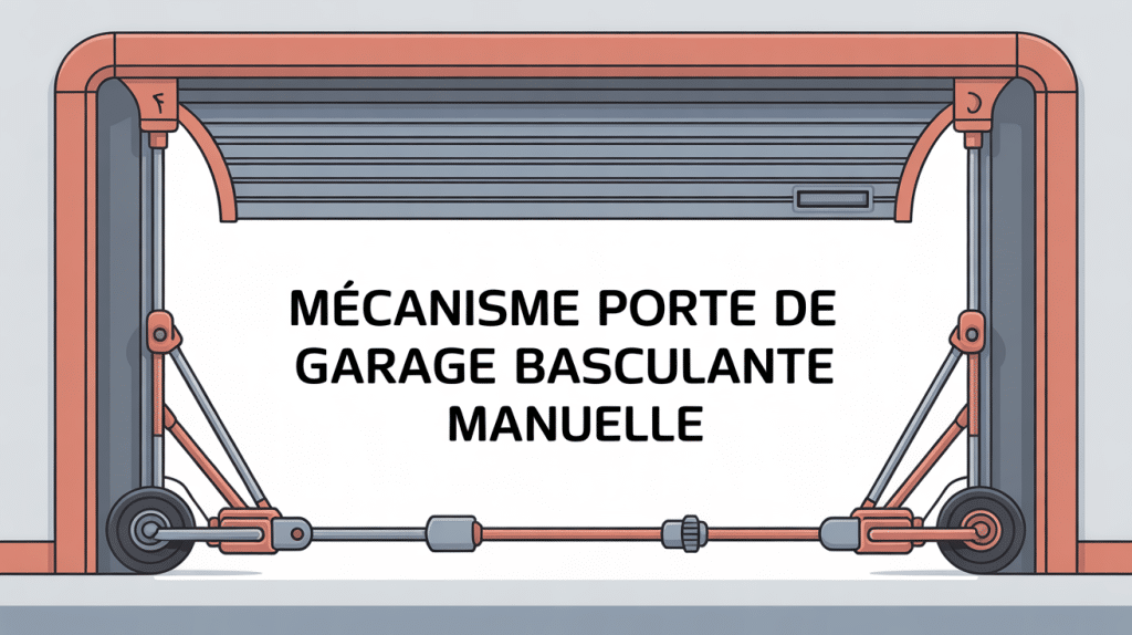 illustration mecanisme porte de garage basculante manuelle dans garage