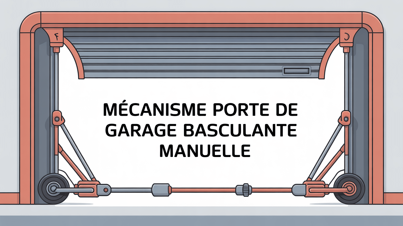 illustration mecanisme porte de garage basculante manuelle dans garage