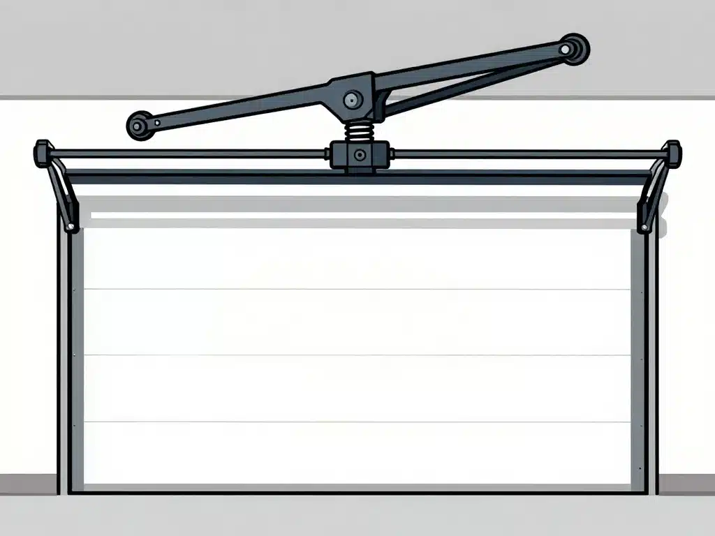 schema mécanisme porte de garage basculante manuelle éléments et mouvement