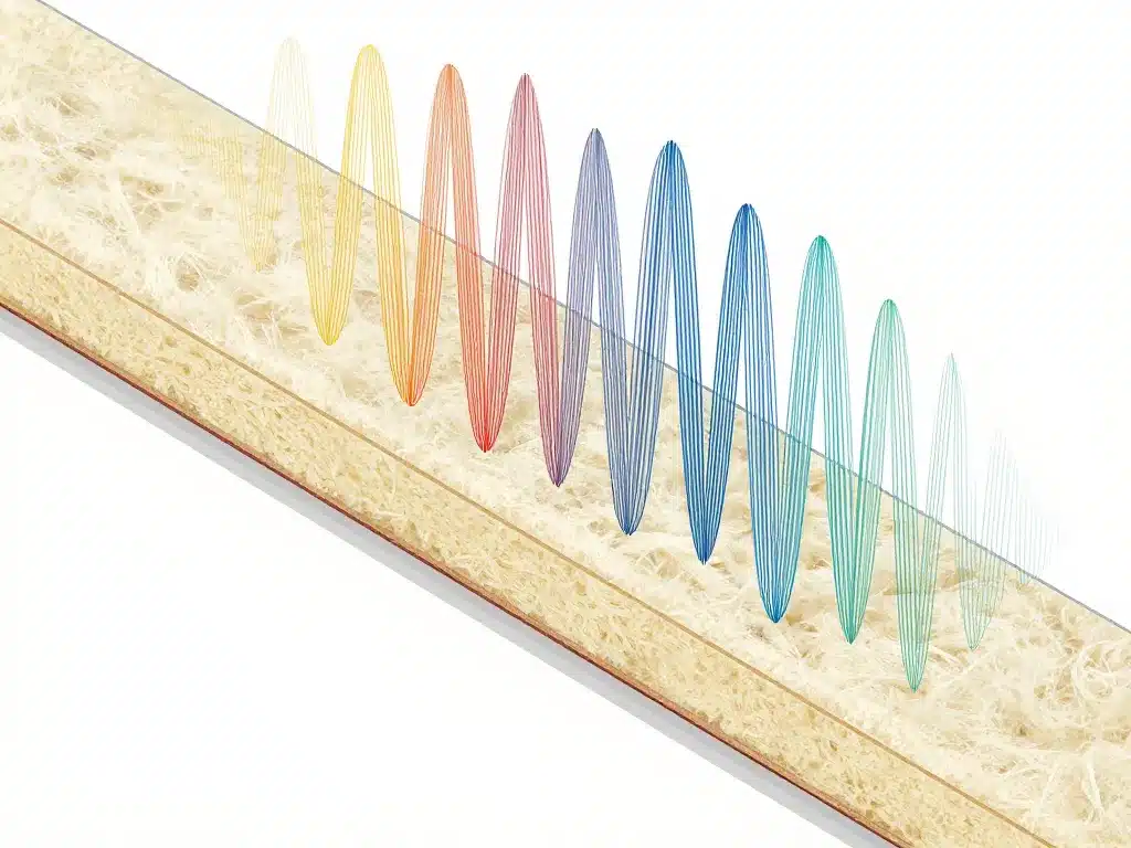 schéma ouate de cellulose isolation phonique absorption bruit