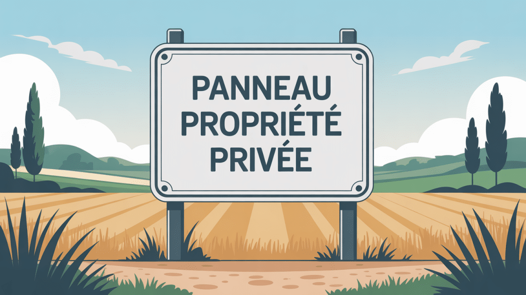 illustration panneau propriété privée loi clôture paysage France