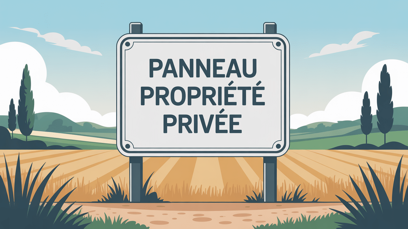 illustration panneau propriété privée loi clôture paysage France