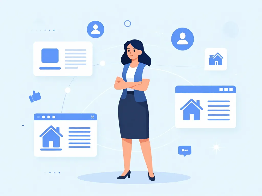 editorial illustration patricia4realestate digitale réseaux sociaux