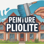 Illustration peinture pliolite danger sur façade maison