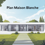 Plan maison blanche moderne illustration lumineuse