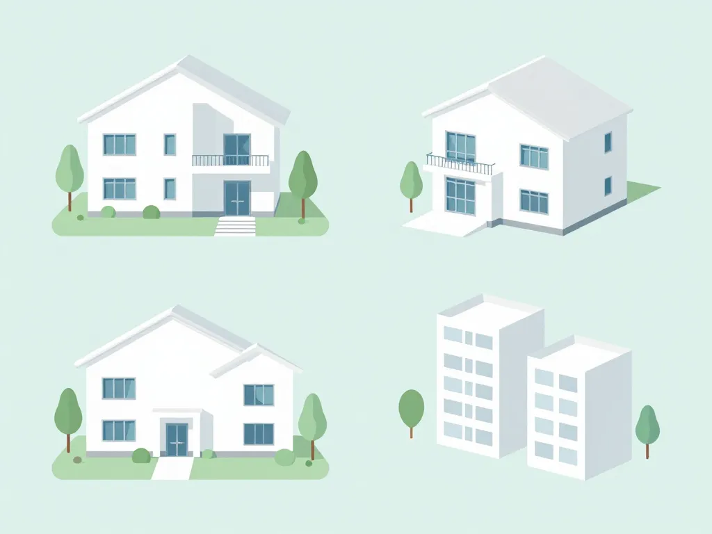 Différents plans maison blanche modernes schéma clair