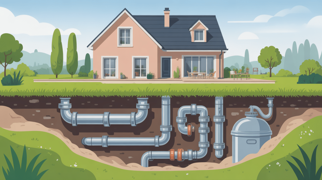 schéma regard plomberie réseau évacuation