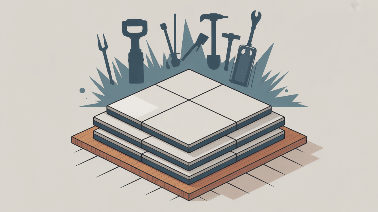 illustration poids carrelage m2 et couches de pose