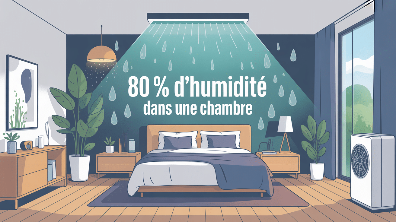 Illustration taux humidité chambre 80 condensation déshumidificateur