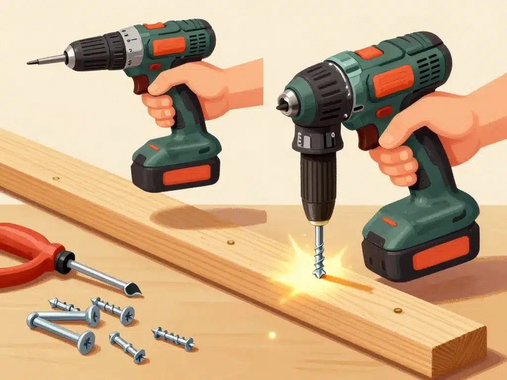 étapes vissage devissage sur bois avec outils