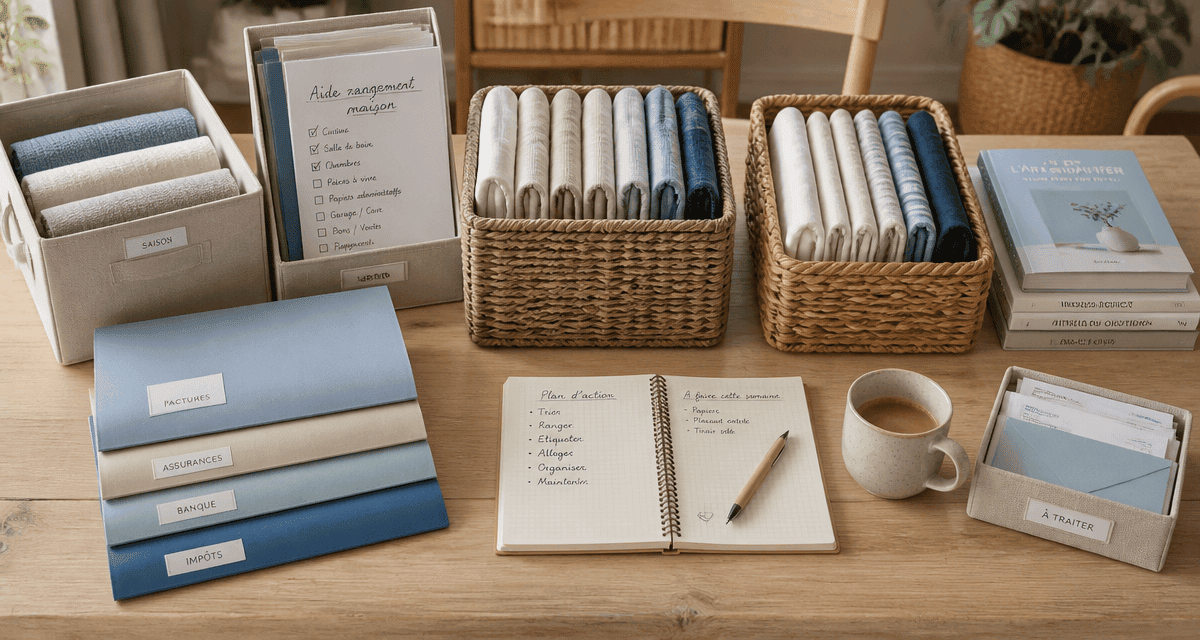 aide rangement maison table organisée