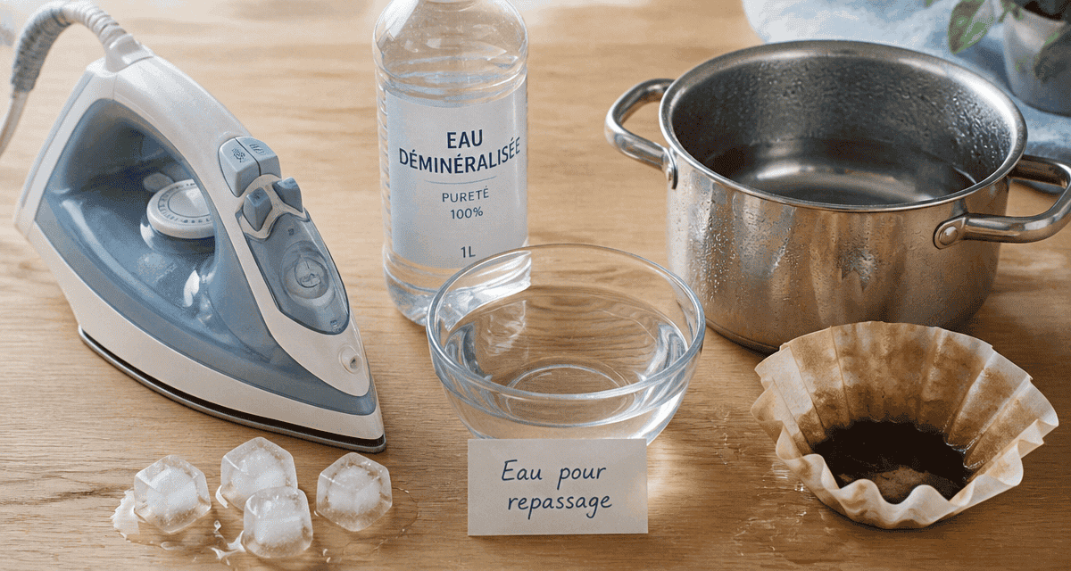 comment faire de l'eau déminéralisée pour fer à repasser, ustensiles et étapes