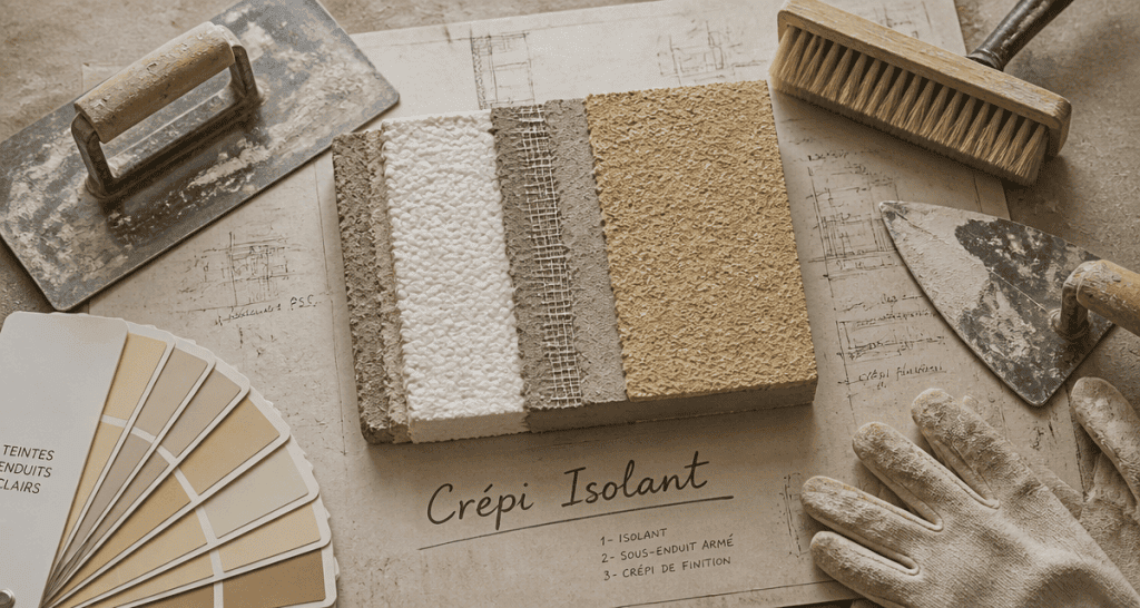 crepi isolant coupe mur outils facade