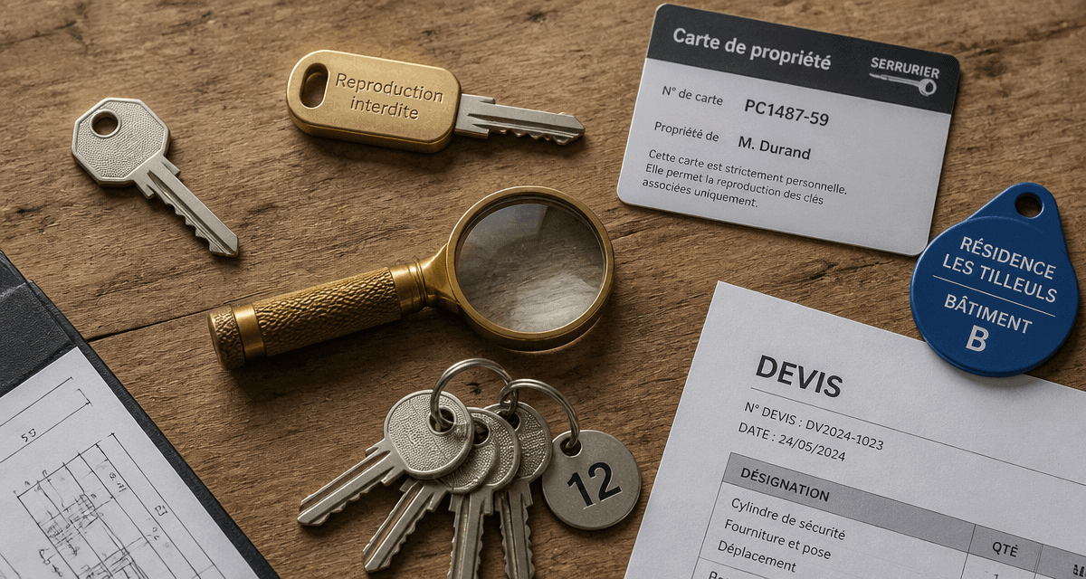 faire des double de clé carte propriété devis