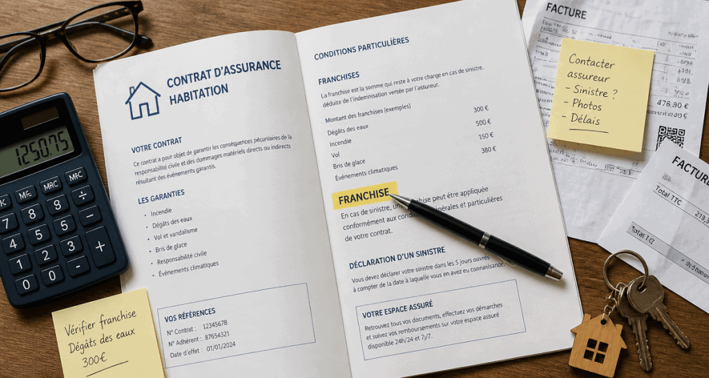franchise assurance habitation contrat et clés maison