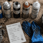 graisse en bombe sur établi avec outils et mécanismes