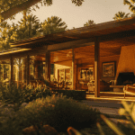 maison californienne année 70 façade jardin