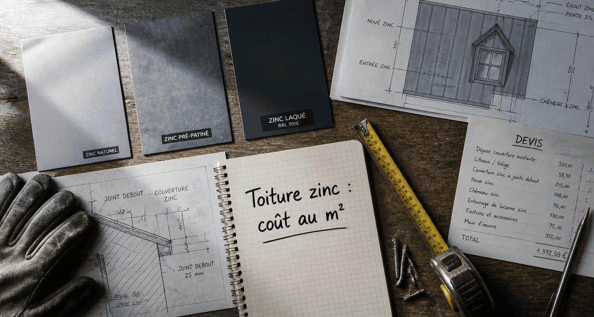 Prix d un toit en zinc : bureau artisan, échantillons et devis