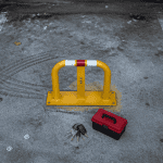 protection pour place de parking arceau jaune