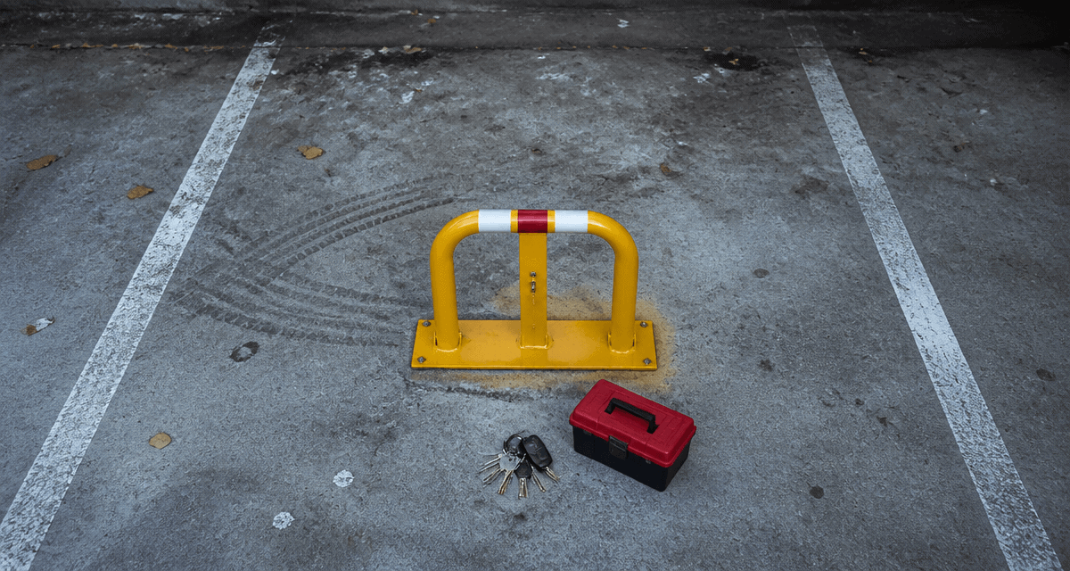 protection pour place de parking arceau jaune