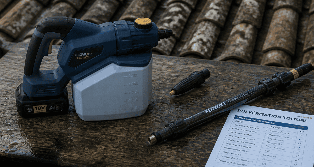 pulverisation toiture materiel checklist atelier