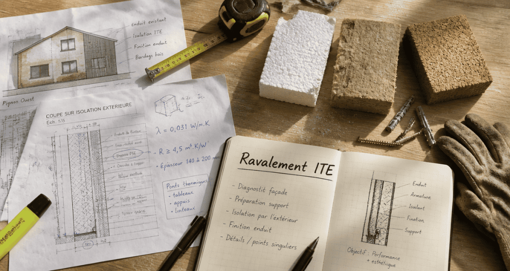 ravalement ite plan de travail isolants