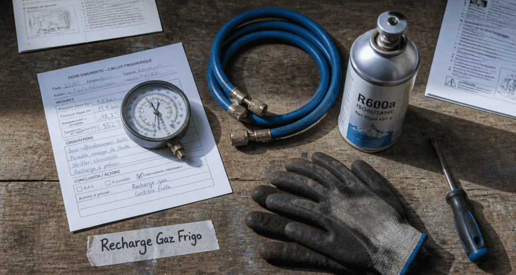 recharge en gaz frigo kit outils