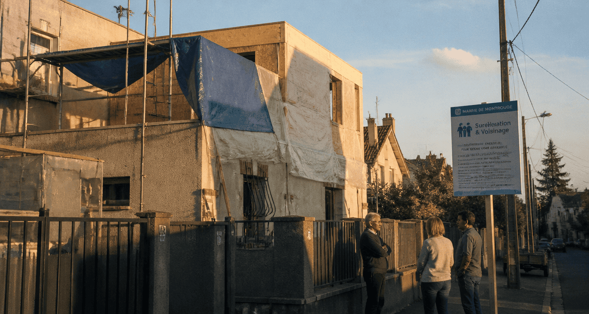 surélévation maison et voisinage quartier urbain