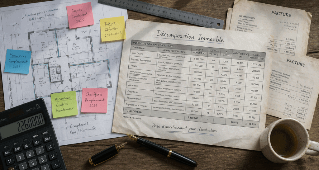 tableau décomposition immeuble par composant sur bureau