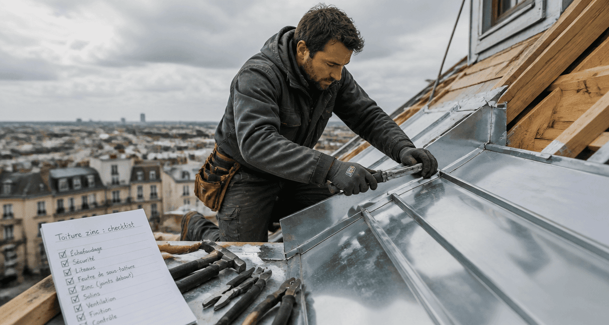 toiture zinc détail technique couvreur checklist