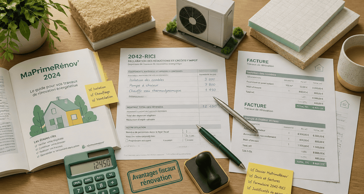 travaux déductibles impôts résidence principale 2024, documents fiscaux et matériaux