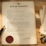 acte de propriété maison sur bureau en bois