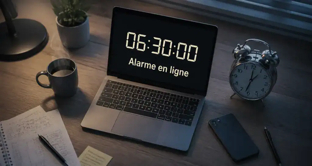 Alarme ligne affichée sur ordinateur au bureau