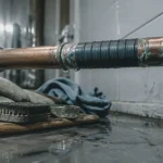 Colmater une fuite d eau sous pression avec ruban auto-amalgamant sur canalisation cuivre