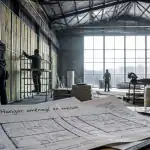 Travaux dans un hangar aménagé en maison