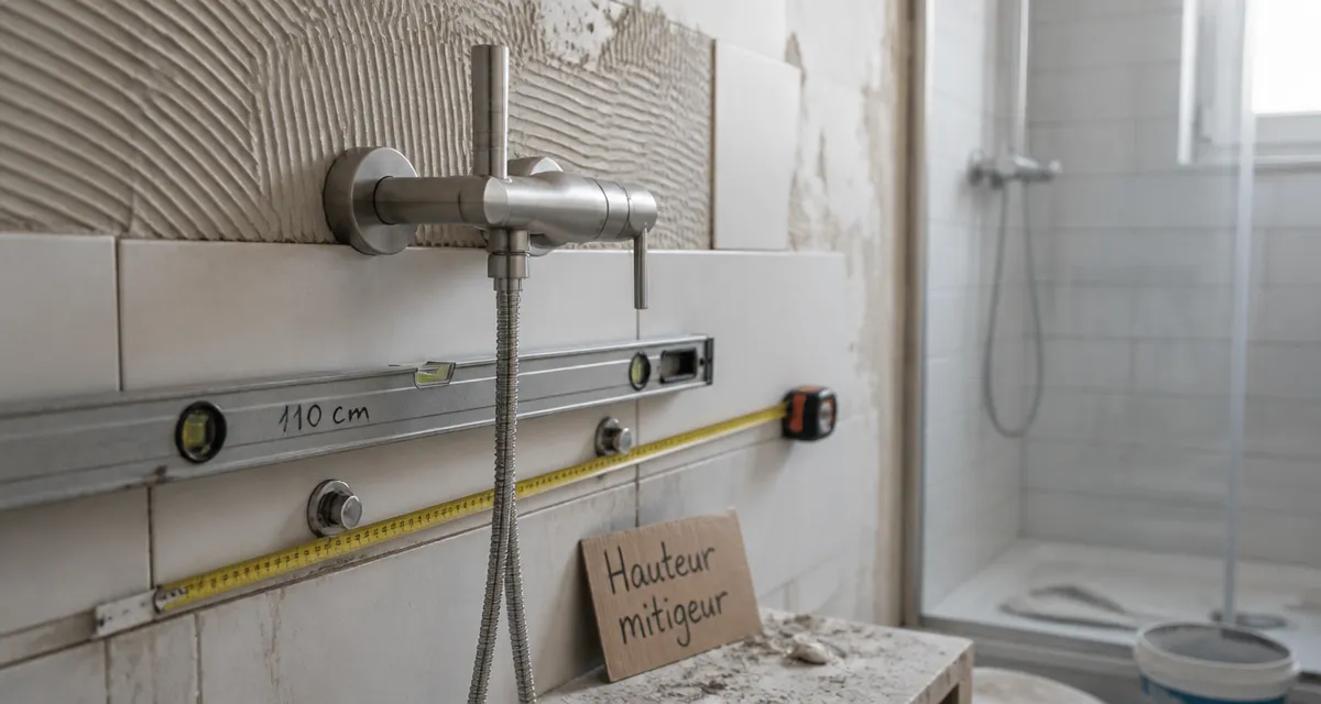 Hauteur mitigeur douche 110 cm : réglage sur-mesure et pose
