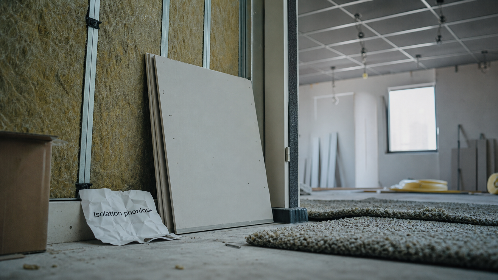 Isoler phoniquement une pièce : mur et plafond isolés contre les bruits de voisinage
